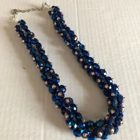 Vintage Rondelle Crystal  Beaded Necklace - Picture 3 of 9